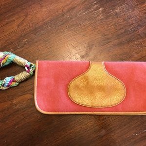 Loop NYC Wristlet/Clutch MultiColor Coral/Gold